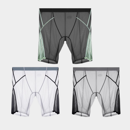 Men’s Sheer Ice Silk Color-Block Boxer Briefs - AFL 845