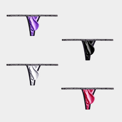 4-Pack Men's Ultra-Thin Ice Silk Glossy Thongs - AFL 719