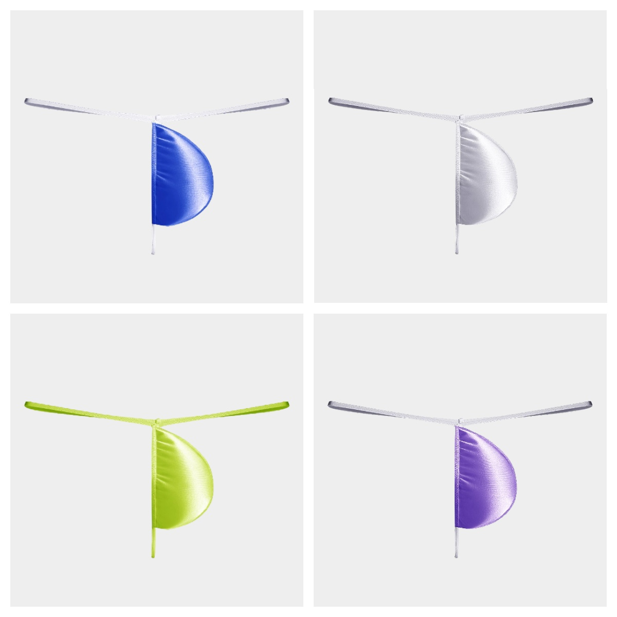 4-Pack Men’s Satin Ice Silk G-String Thongs - AFL 702
