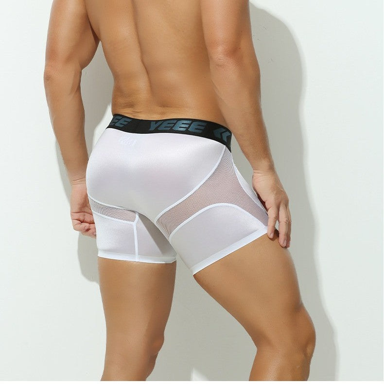 4-Pack Men's Satin Ice Silk & Sheer Mesh Trunks - AFL 706
