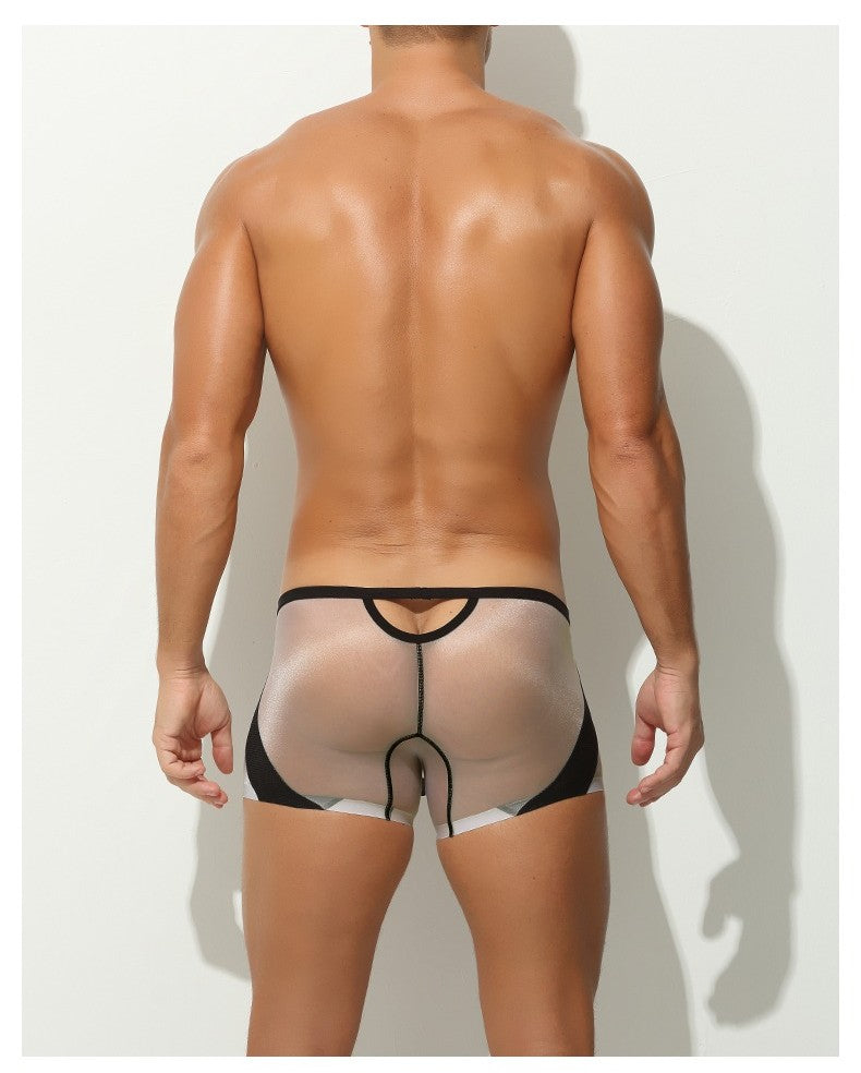 3-Pack Men’s Sheer Ice Silk Trunks with Breathable Mesh Sides and Rear Cutout - AFL 716