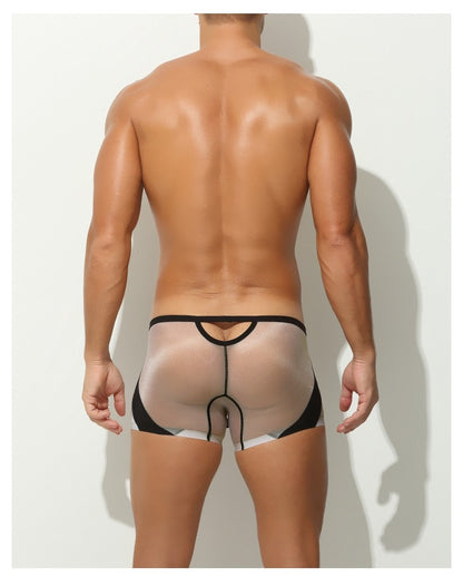 3-Pack Men’s Sheer Ice Silk Trunks with Breathable Mesh Sides and Rear Cutout - AFL 716