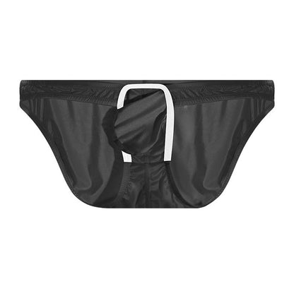 4-Pack Men’s Satin Ice-Silk Brief with Contrast-Trimmed Contoured Pouch - AFL 727