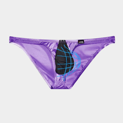 4-Pack Men’s Satin Ice-Silk Briefs with Sheer Black Pouch - AFL 731