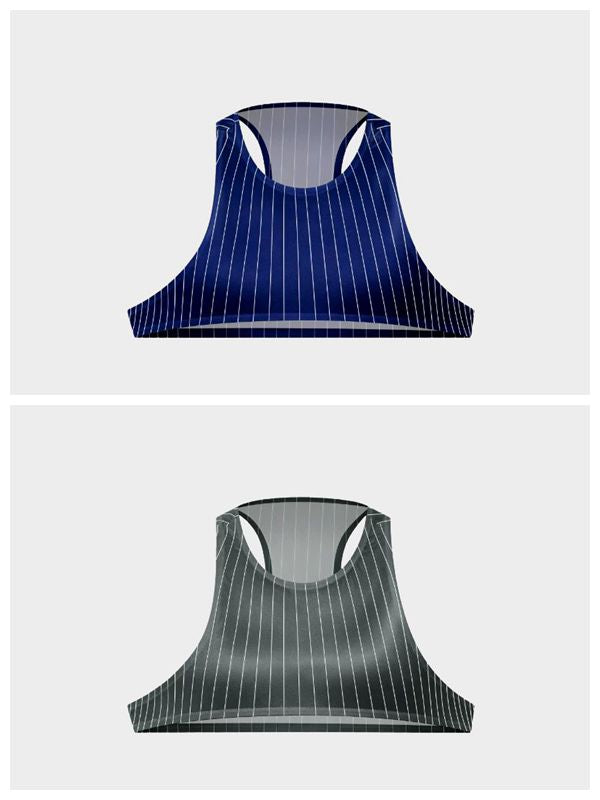 Men's Pinstripe Satin Ice Silk Crop Tank Top and Matching Underwear