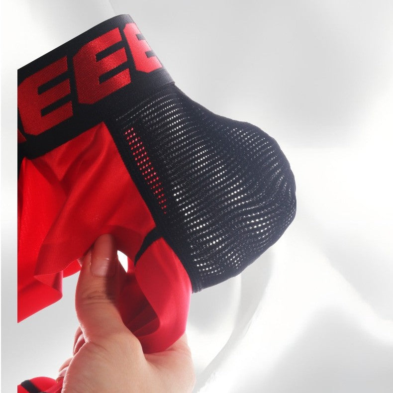 4-Pack Men’s Mesh-Panel Satin Ice Silk Short Trunks - AFL 743