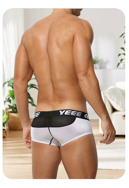 4-Pack Men’s Mesh-Panel Satin Ice Silk Short Trunks - AFL 743