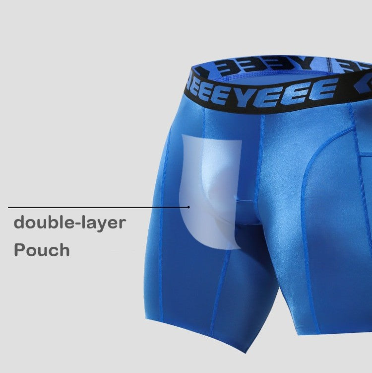 3-Pack Men's Satin Ice Silk Boxer Briefs & Athletic Shorts - AFL 750