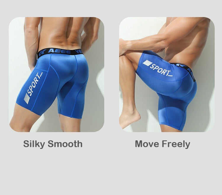 3-Pack Men's Satin Ice Silk Boxer Briefs & Athletic Shorts - AFL 750
