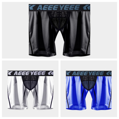 3-Pack Men's Ice Silk Boxer Briefs with Mesh Back & Pouch - AFL 704