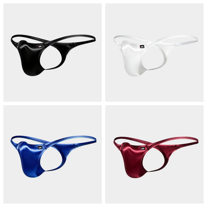 AFL 773 - 4-Pack Men's Satin Ice Silk T-Back Thong with UpLift 3D Support Pouch