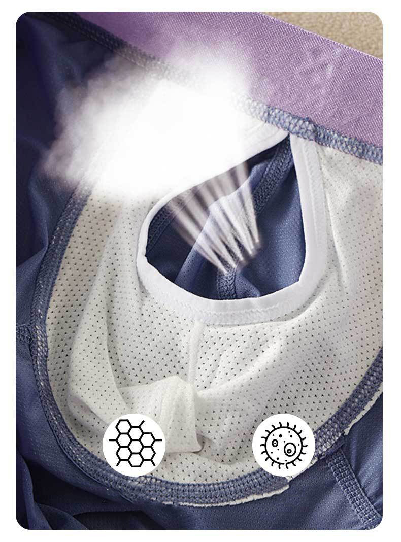 4-Pack Men’s Ice Silk Dual-Pouch Underwear – Front & Base Separation Design – AFL 034PJ