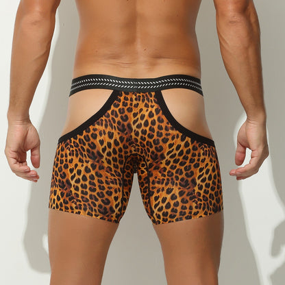 4-Pack Men’s Ice Silk Animal Print Open-Side Boxer Briefs - AFL 717
