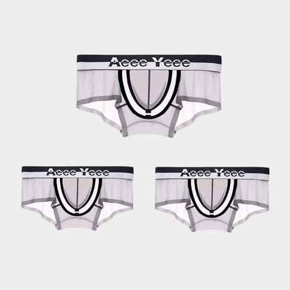 3-Pack Men's Ice Silk Trunks with Snap-Open Pouch - AFL 847