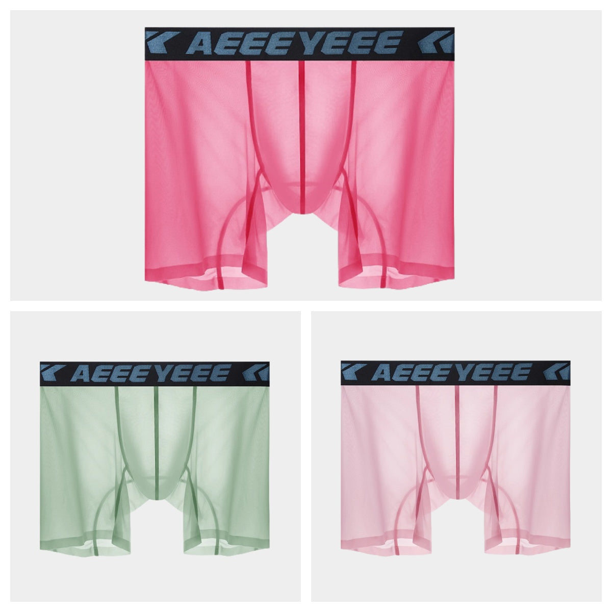 AFL 854 - 3-Pack Men’s Ultra-Thin Ice Silk Sheer Boxer Briefs