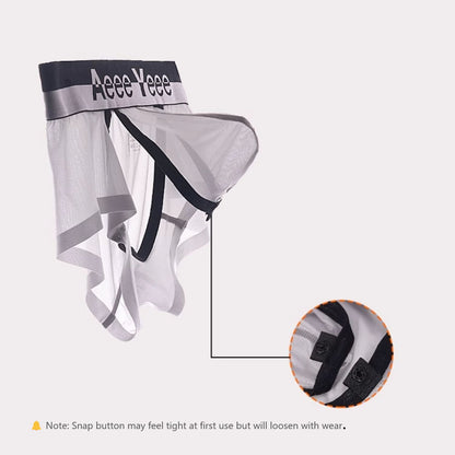 3-Pack Men's Ice Silk Trunks with Snap-Open Pouch - AFL 847