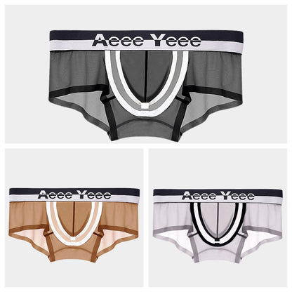 3-Pack Men's Ice Silk Trunks with Snap-Open Pouch - AFL 847