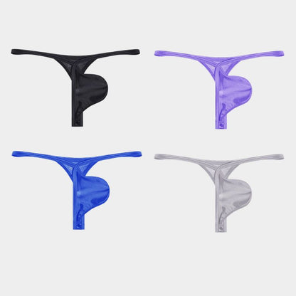 4-Pack Men's Satin Minimal Pouch Thongs - AFL 703