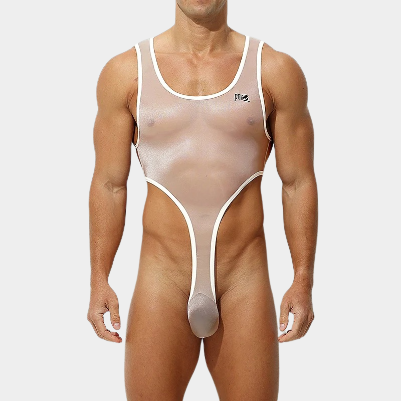 Men's Sheer Ice Silk Bodysuit - AFL 893