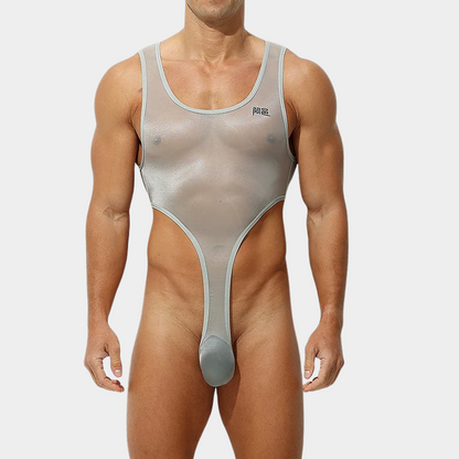 Men's Sheer Ice Silk Bodysuit - AFL 893