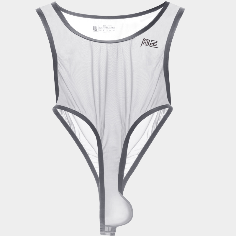 Men's Sheer Ice Silk Bodysuit - AFL 893