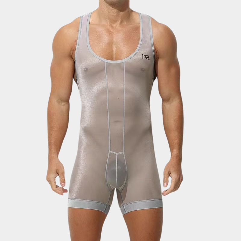 Men's Sheer Ice Silk Bodysuit - AFL 895