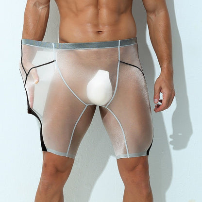 Men’s Sheer Ice Silk Color-Block Boxer Briefs - AFL 845