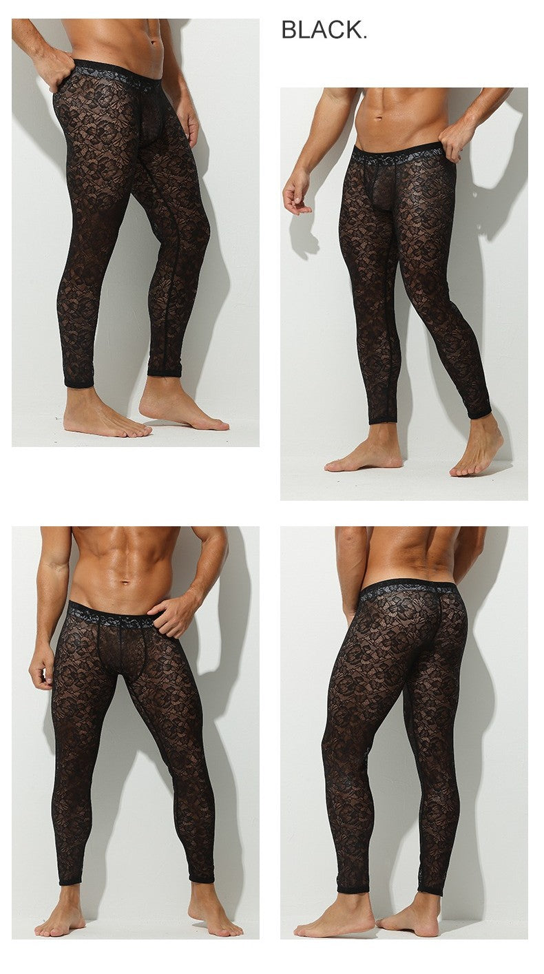 Men’s Sheer Lace Body Contour Leggings - AFL 745