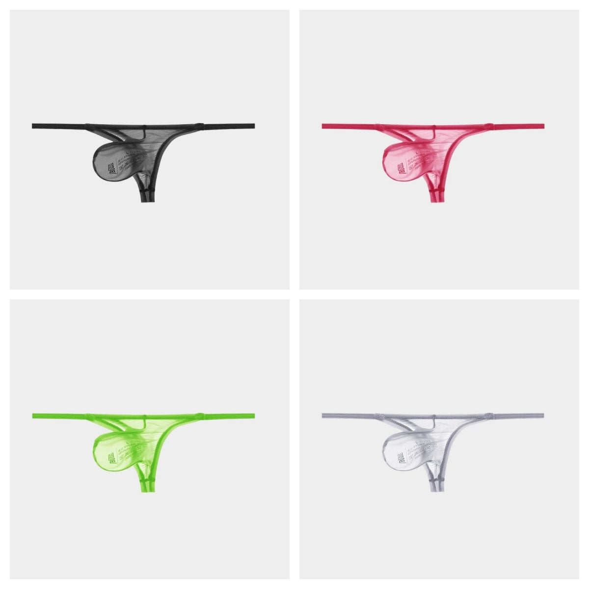4-Pack Men's Sheer Ice Silk Thongs - AFL 861