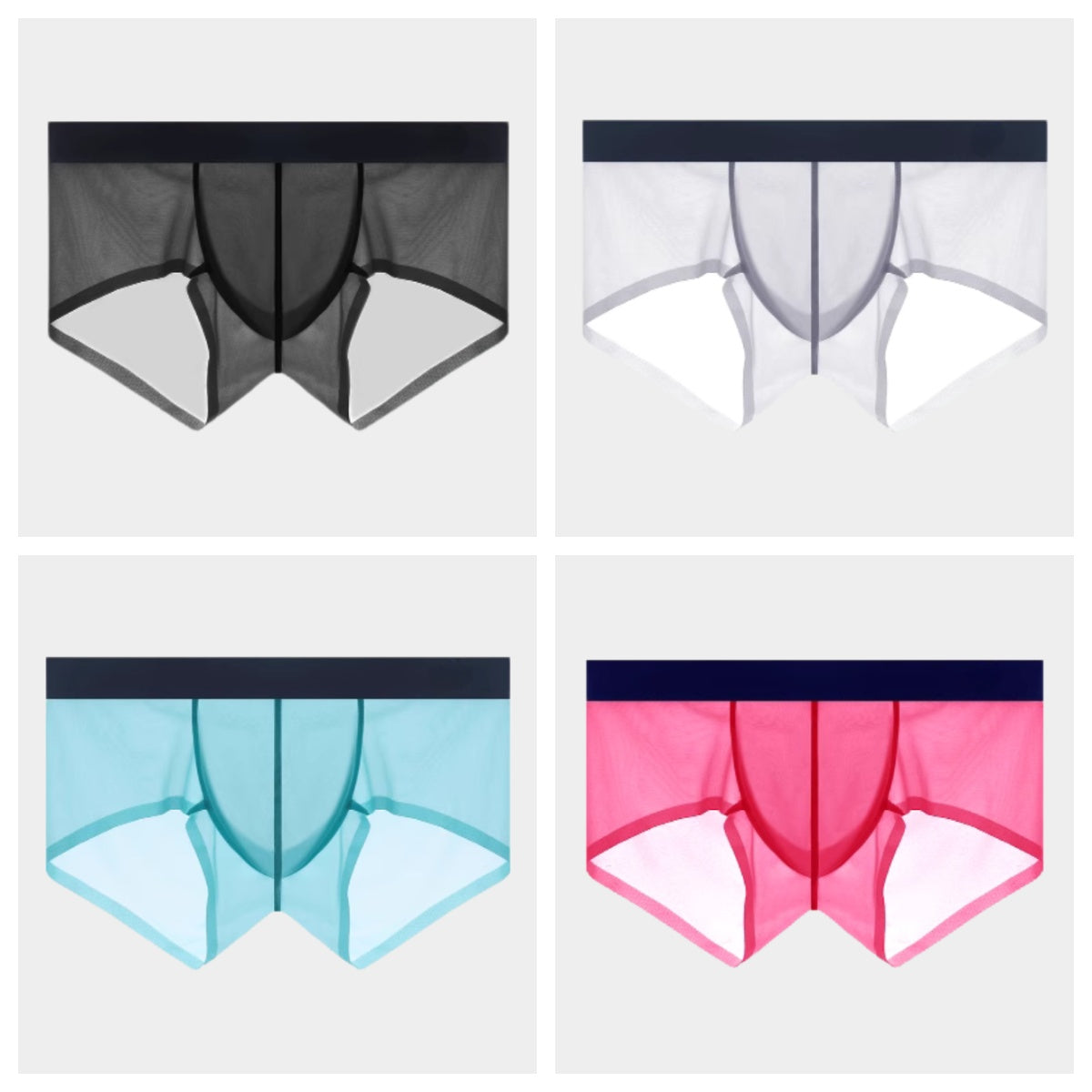 4-Pack Men's Sheer Ice Silk Short Trunks - AFL 826