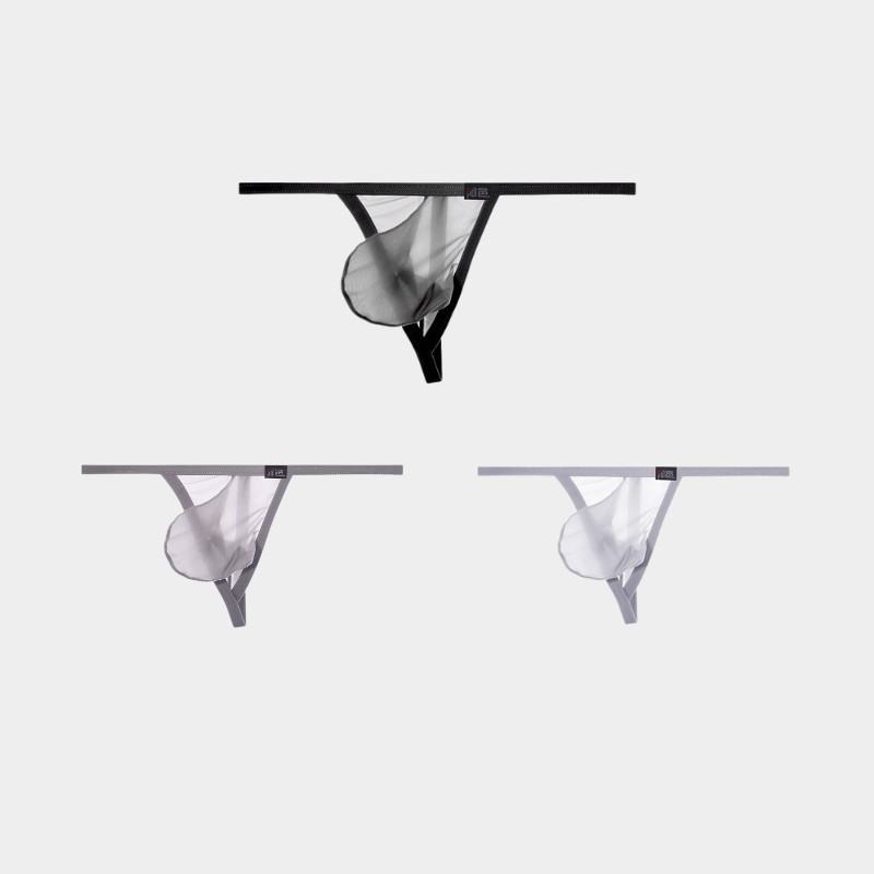 3-Pack Men’s Ultra-Thin Ice Silk G-String Thongs - AFL 871