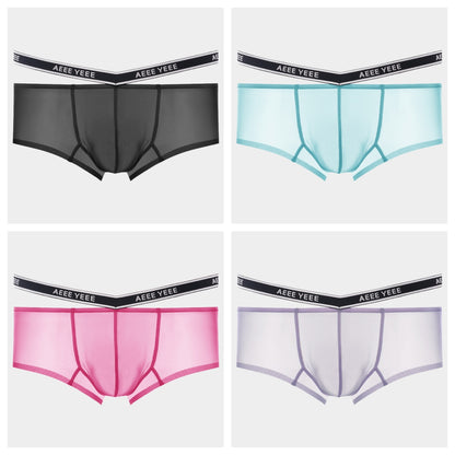 4-Pack Men's Sheer Ice Silk Short Trunks - AFL 841