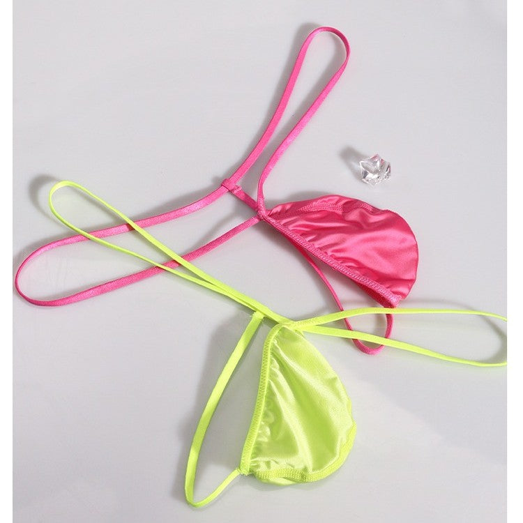3-Pack Men’s Satin Ice Silk G-String Thongs - AFL 702