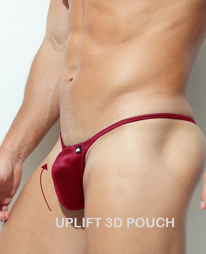 4-Pack Men's Satin Ice Silk T-Back Thong with UpLift 3D Support Pouch - AFL 773