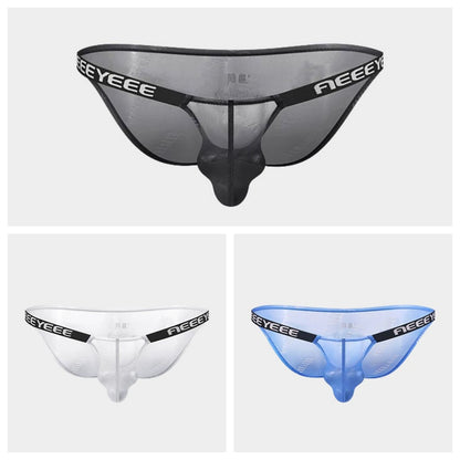3-Pack Men’s Semi-Sheer Jacquard Ice Silk Hi-Cut Briefs - AFL 2010