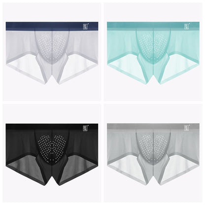 4-Pack Men's Ice Silk Short Trunks with Breathable Pouch - AFL 1974