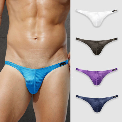 3-Pack Men's Textured Stripe Ice Silk Briefs - AFL 637
