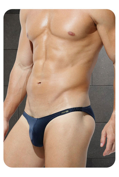 3-Pack Men's Textured Stripe Ice Silk Briefs - AFL 637