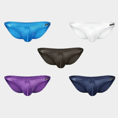 3-Pack Men's Textured Stripe Ice Silk Briefs - AFL 637