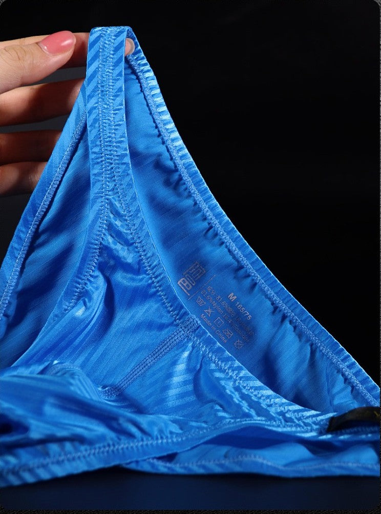 3-Pack Men's Textured Stripe Ice Silk Briefs - AFL 637