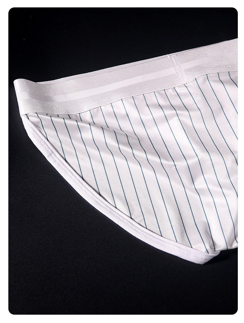 3-Pack Men's Pinstripe Satin Ice Silk Hi-Cut Briefs - AFL 795