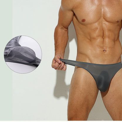4-Pack Men's Ice Silk Thongs with Seamless No-Chafe Pouch - AFL 809