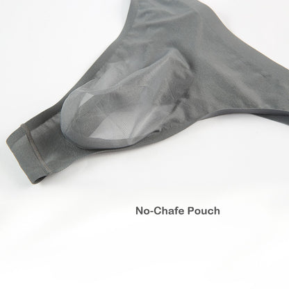 4-Pack Men's Ice Silk Thongs with Seamless No-Chafe Pouch - AFL 809