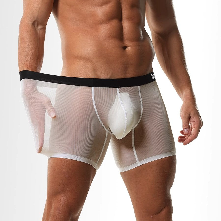 Men's Ribbed Ice Silk Boxer Briefs - AFL 812