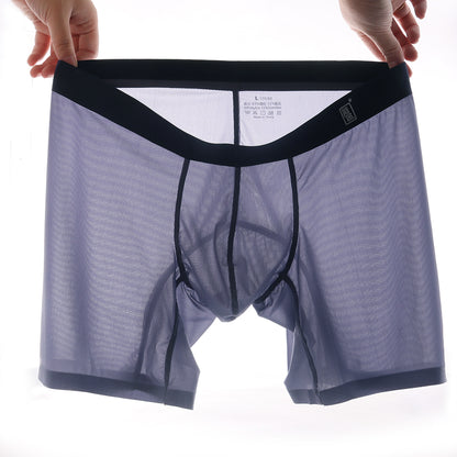 Men's Ribbed Ice Silk Boxer Briefs - AFL 812