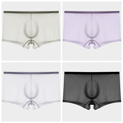 4-Pack Men's Sheer Ice Silk Trunks with No-Chafe Pouch - AFL 832