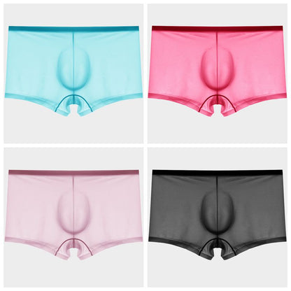 4-Pack Men's Sheer Ice Silk Trunks with No-Chafe Pouch - AFL 832