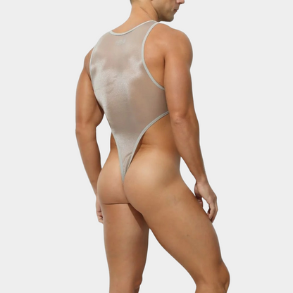 Men's Sheer Ice Silk Bodysuit - AFL 893