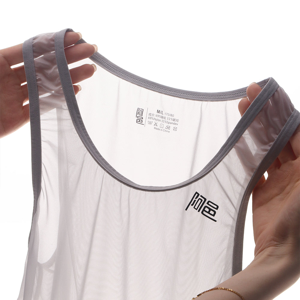 Men's Sheer Ice Silk Bodysuit - AFL 893