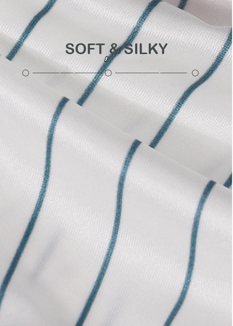 Men's Pinstripe Satin Ice Silk Crop Tank Top and Matching Underwear